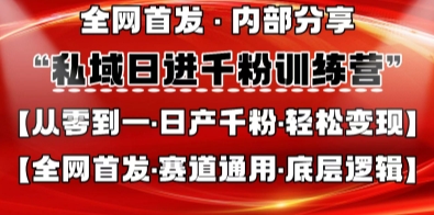 私域日进千粉训练营,全网首发,从0开始带你做好私域,适用于任何赛道,让日产千粉不再是梦-NoxBlaze's Blog